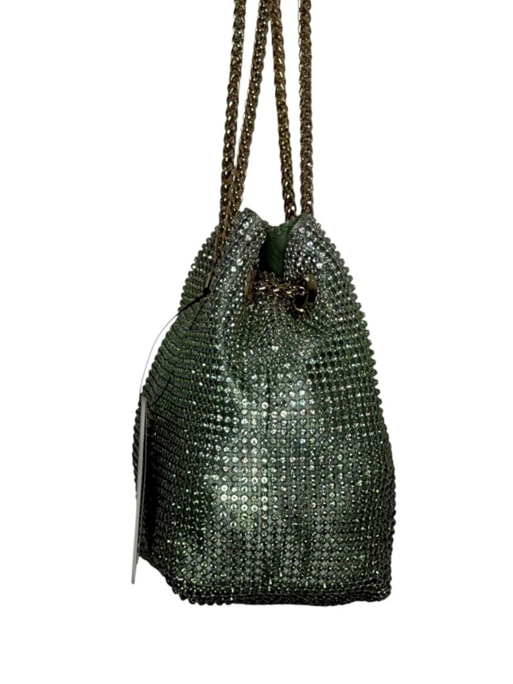 Guess Zalina Mini Purse Handbag Mesh Rhinestone Celadon Blue Green Gold NWT - Picture 4 of 12